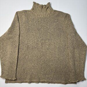 J.H. Collectibles Womens XL Beige Brown Long-Sleeve Knit Top Sweater Turtleneck